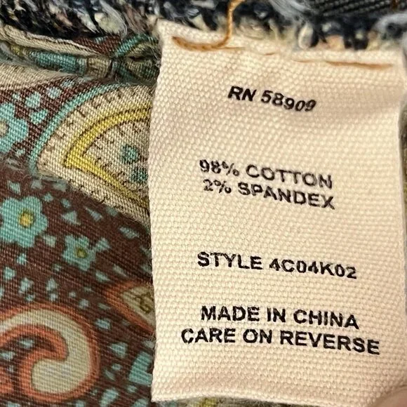 Chelsea & Violet Stretch Blue Denim Shorts Size 30 Fringed Cut off Beads Tassels - Picture 6 of 10